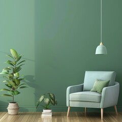 A flat green wall background