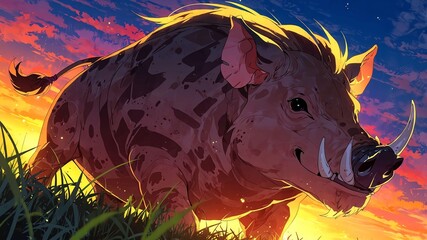warthog animal anime