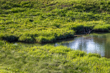 Water retaking space in a river