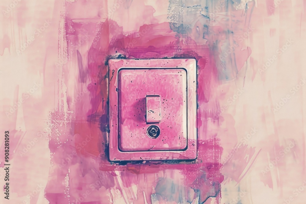 Poster a simple image of a light switch mounted on a wall, perfect for use in interior design or home decor