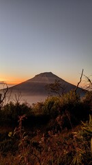 sunrise view from mount sindoro, indonesia
