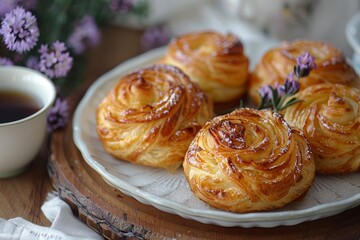 Golden Pastries and Coffee 1