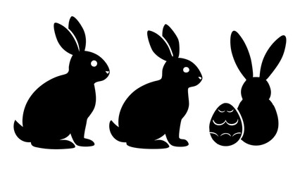 Easter bunny silhouettes stock illustration