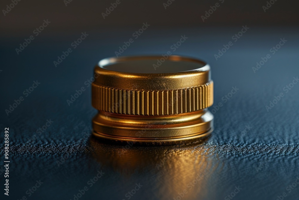 Aufkleber A detailed view of a camera lens resting on a flat surface, perfect for use in editorial or commercial contexts
