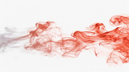 White and red smoke on an isolated white background, object focused, PNG, stock image, HD quality, 