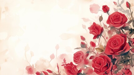 Free watercolor Rose blossom drawing white background