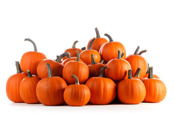 a lot of pumpkins on white