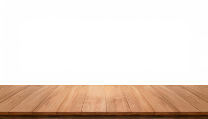 Modern wooden tabletop isolated on white background. Copy space used for display or montage your products design with clipping path for easy work