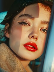 Beauty with Bold Red Lips 4