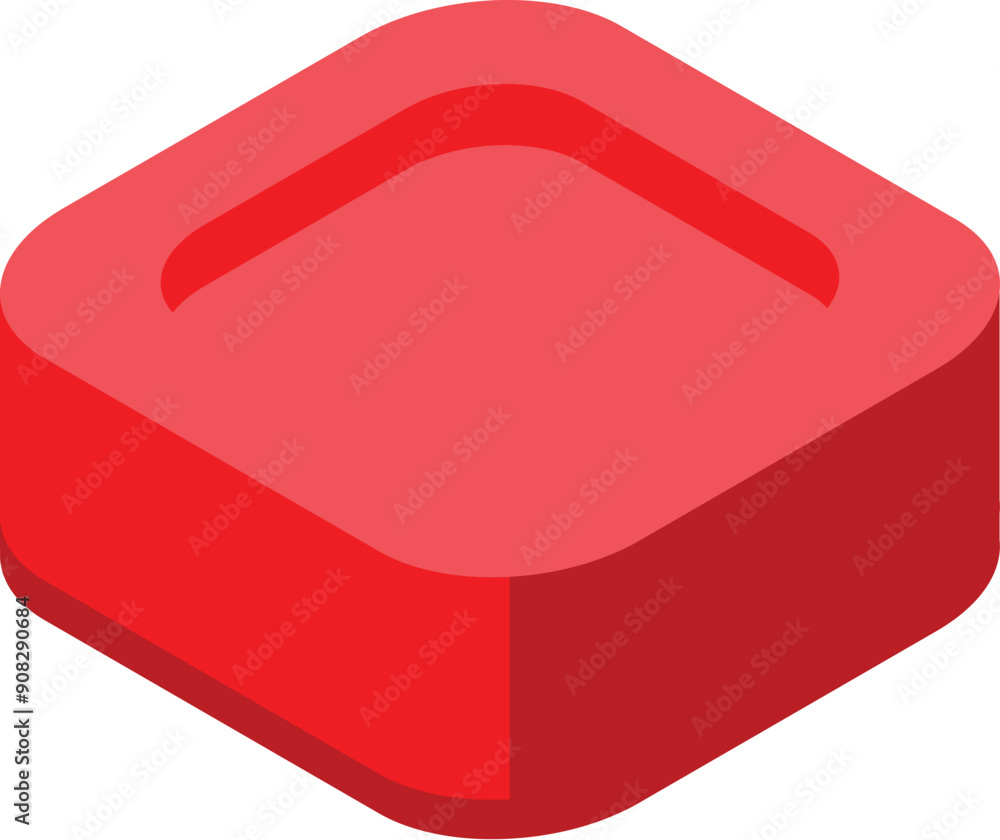 Poster minimalist red square platform for showcasing a product with copy space