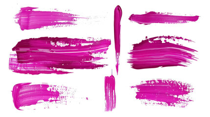vibrant magenta paint strokes on white background for artistic expression