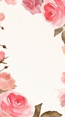 Free watercolor Rose blossom drawing white background