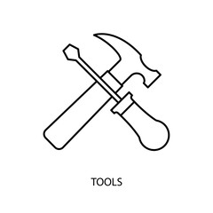 tools concept line icon. Simple element illustration. tools concept outline symbol design.