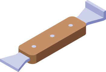 Construction tool trowel with wooden handle for filling, applying and patching