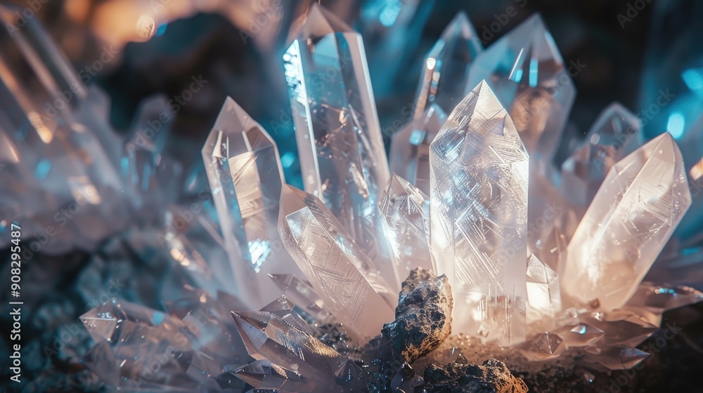 Aufkleber a close-up view of a cluster of crystals with intricate details