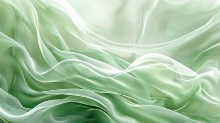 Obraz premium Abstract Green Fabric Texture with Smooth, Flowing Waves