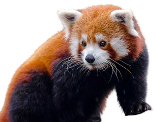 Vibrant red panda in natural pose