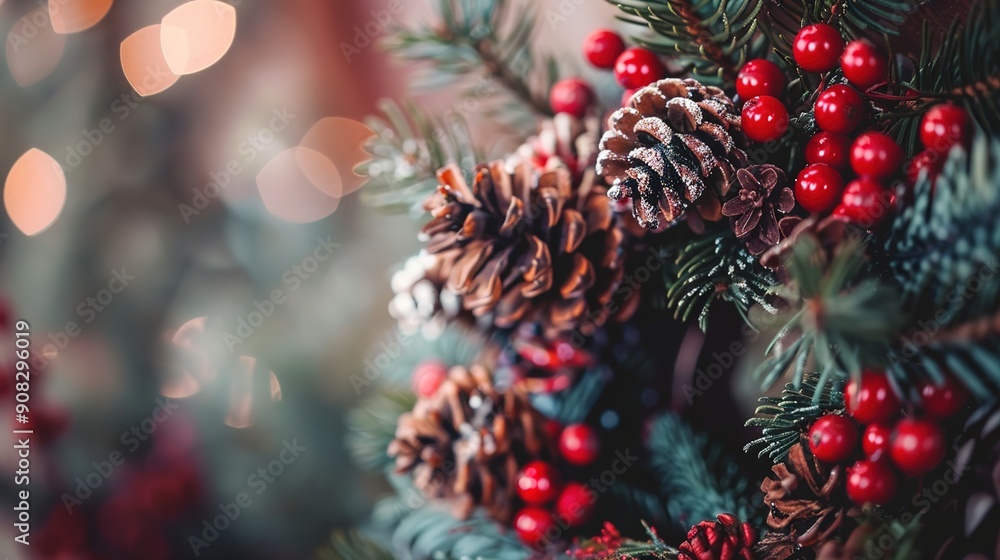Poster illuminated christmas crafts: high contrast macro shots with empty space for text or graphics