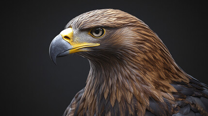 Naklejka premium Half body to head golden eagle, large image, for mockup.