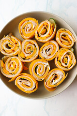 Cheese and Turkey Pinwheels 