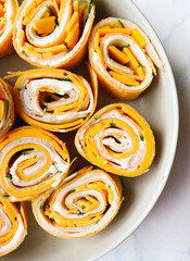 Cheese and Turkey Pinwheels 