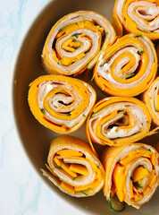 Cheese and Turkey Pinwheels 