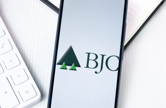 New York, USA - 1 August 2024: Berli Jucker BJC Logo on Phone Screen, Company Icon on Display
