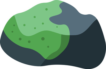 Cartoon illustration of green mold covering part of a grey stone