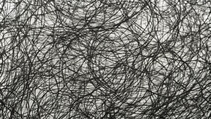 A chaotic black and white wire bundle,generative ai