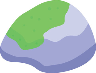 Illustration of moss growing on a rock in a minimalist style