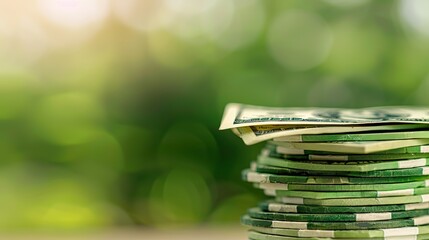  "Crowdfunding rewards and financial assets, money background, text space available 