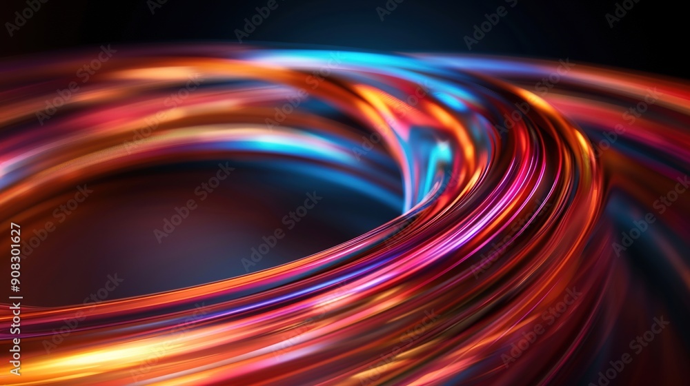 Aufkleber energetic light vortex - abstract motion background with dynamic force and copy space for design con