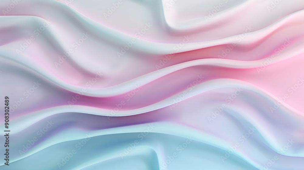 Poster serene pastel waves - tranquil abstract background with soft color blending for relaxation and peace