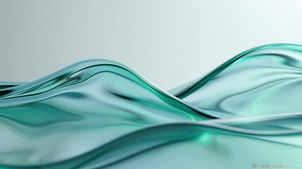 Obraz premium Tranquil Gradient of Green and Blue on Glass Surface - Fresh and Clean Aesthetic