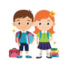 Obraz premium Set of Back To School vector illustration design on a white background