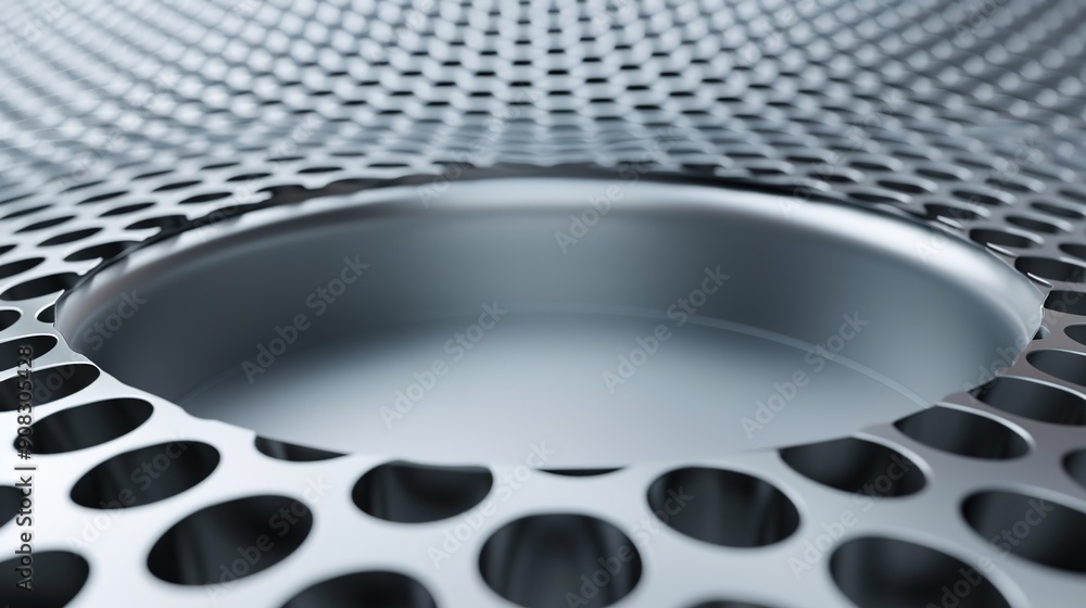 Poster Futuristic Circular Grid Tech Background with Text Space