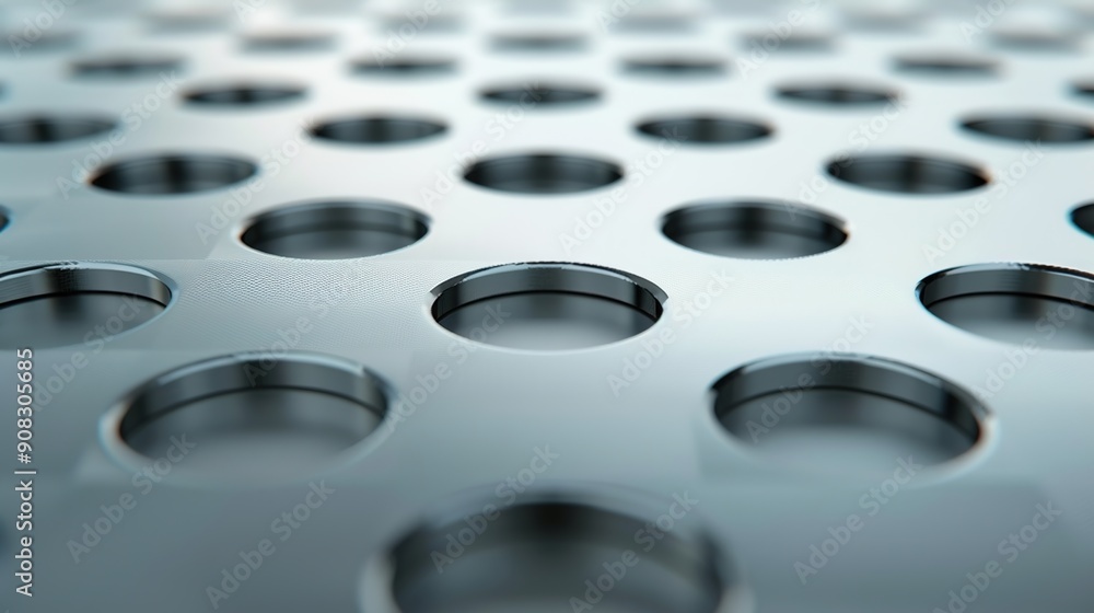 Aufkleber futuristic 3d circular grid on light grey background with tech theme - abstract visualization with c