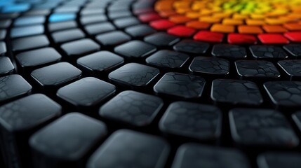 Fototapeta premium Futuristic Grey Tech Background with Vibrant Circular Grid for Branding Design