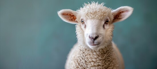 Obraz premium Close-Up Portrait of a White Lamb