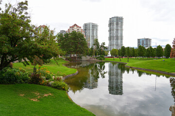 Kelowna, the third largest city in British Columbia, located on the shores of Okanagan lake in Canada