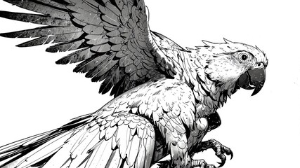 african grey parrot animal black and white