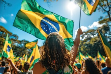 Patriotic celebration: Brazilian independence day, honoring nation's freedom with lively festivities, cultural displays, expressions of national pride, commemorating country's rich history, heritage.
