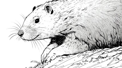 nutria animal black and white