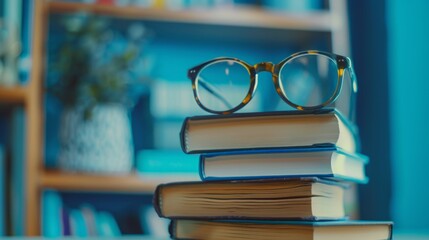 Glasses on Stack of Books 6