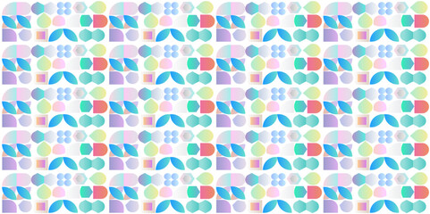 Seamless pattern with color geometric minimalistic texture in white background, vector background with modern design creative abstract style for monochrome ancient seamless pattern trendy background.