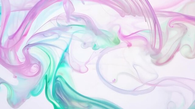 Soft pastel colors swirl and mix in an explosion of serene and calming liquid movements.