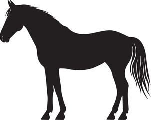Horse silhouette isolated, Silhouette of farm pet animal icon
