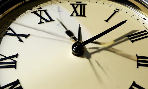 Time's Arrow: A close-up of a vintage analog clock, capturing the fleeting nature of time.  The hands mark the passage of moments, with the intricate details of the clock face adding a touch of elegan