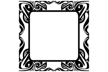 Frame or border decorative nature ornament design with a Silhouette of Leaves or leaf theme