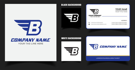 Initial Letter B Wings Logo